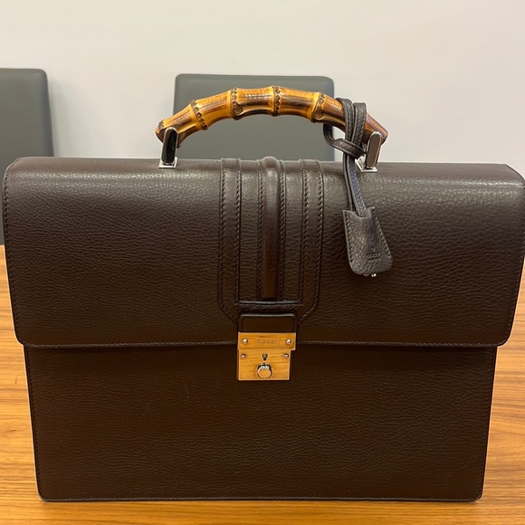 RARE Authentic Vintage Gucci Leather Briefcase - Picture 1 of 13